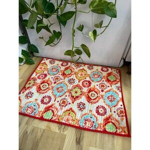 Fiesta Colorful Floral Kitchen or Bath Mat